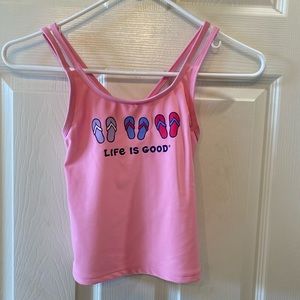 Life is good tank bathing suit top